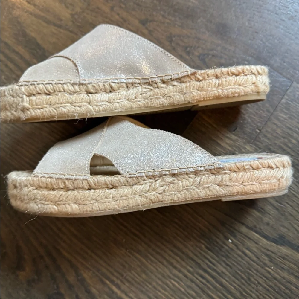 Alpargatus Shimmery Silver/Gold Espadrille Slides